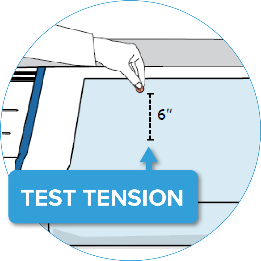 Test Tension infographic showing the penny test method