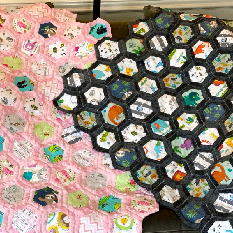 Sabrina's Quilt-as-you-go hexagon quilt